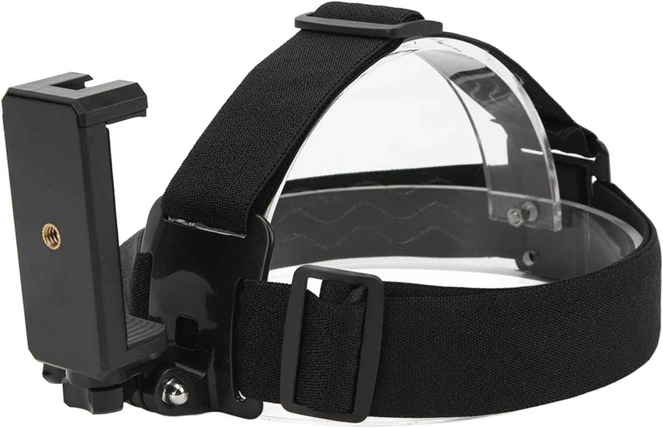 Head Strap Mount, Adjustable Action Camera Head Mount with Phone Holder for Smartphones and Action Cameras