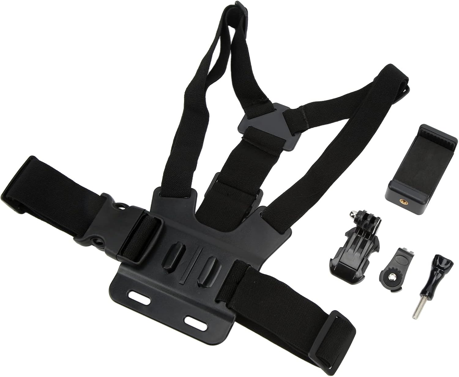Chest phone Mount Harness adjustable Cellphone Selfie Chest Strap with Cell Phone Clip Holder