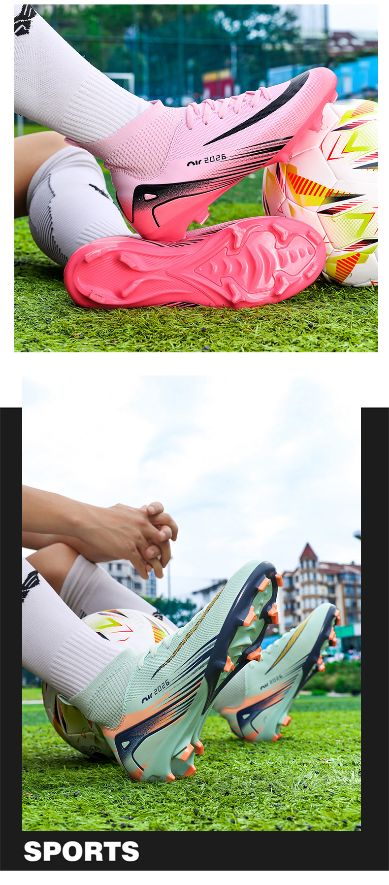 Soccer Shoe High-Top Football Shoes Training Shoes for Primary Secondary School Students Youth Sports
