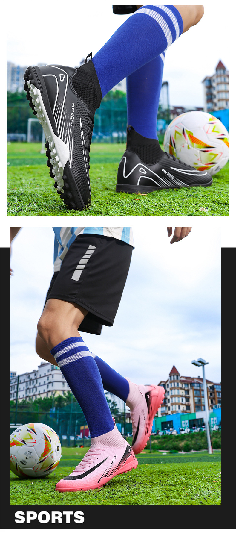 Soccer Shoe High-Top Football Shoes Training Shoes for Primary Secondary School Students Youth Sports