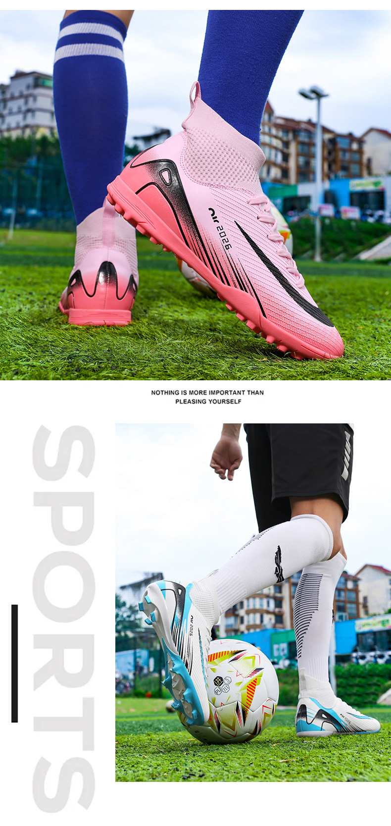 Soccer Shoe High-Top Football Shoes Training Shoes for Primary Secondary School Students Youth Sports
