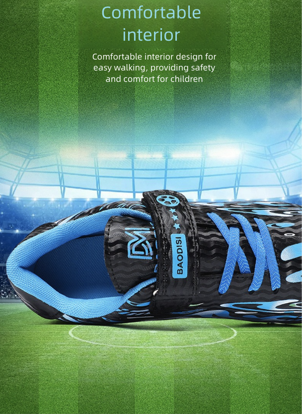 Velcro Football Shoes for Boys Girls Children Primary School Students Soccer Competition Training Sports Shoes Kids Shoes Boys' Shoes Athletic Outdoor Shoes