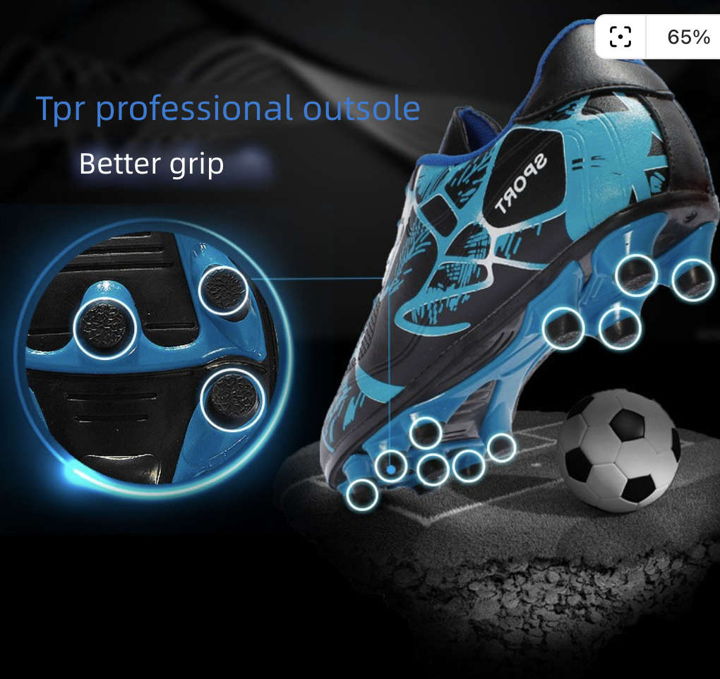 Football Shoes Adult Large Size Children's Lightweight Low-Top AG Spikes Men's Women's Artificial Grass Field Soccer Shoes