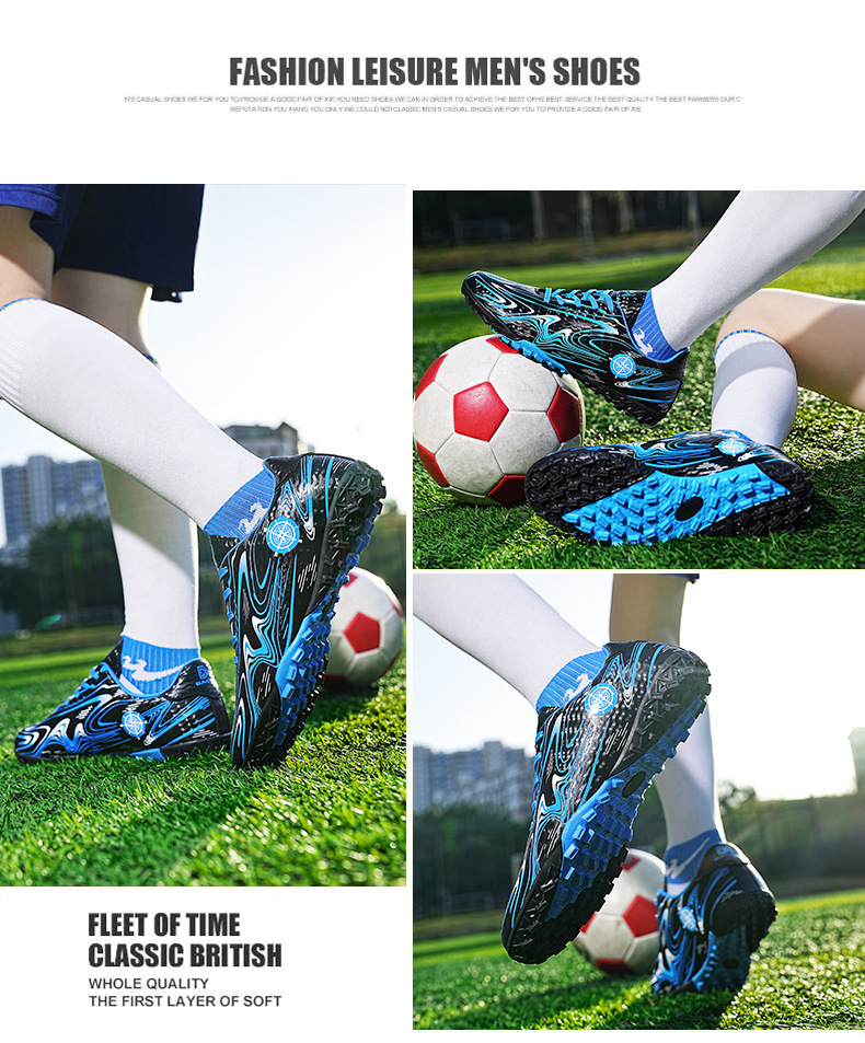 Soccer Shoe Football Large-Size Children's AG Football Shoes for Men Outdoor Training Shoes for Primary Secondary School Students Competition Shoes Kids Shoes Boys' Shoes Athletic