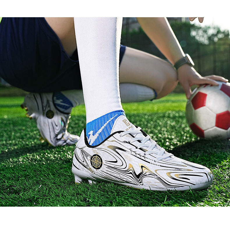 Soccer Shoe Football Large-Size Children's AG Football Shoes for Men Outdoor Training Shoes for Primary Secondary School Students Competition Shoes Kids Shoes Boys' Shoes Athletic