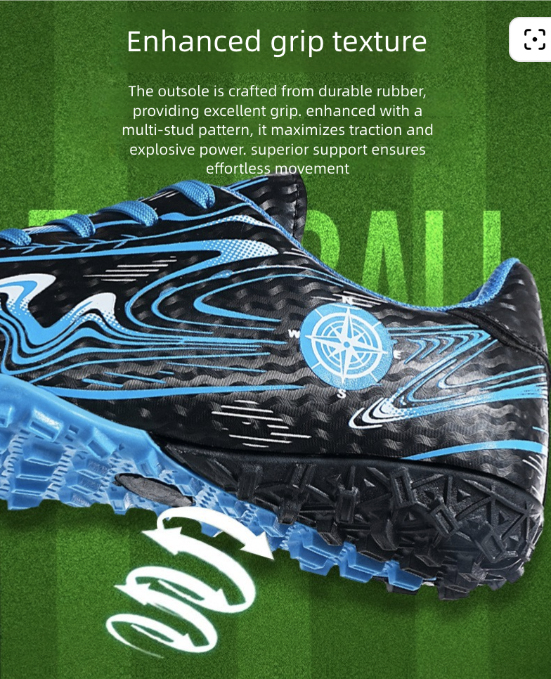 Soccer Shoe Football Large-Size Children's AG Football Shoes for Men Outdoor Training Shoes for Primary Secondary School Students Competition Shoes Kids Shoes Boys' Shoes Athletic