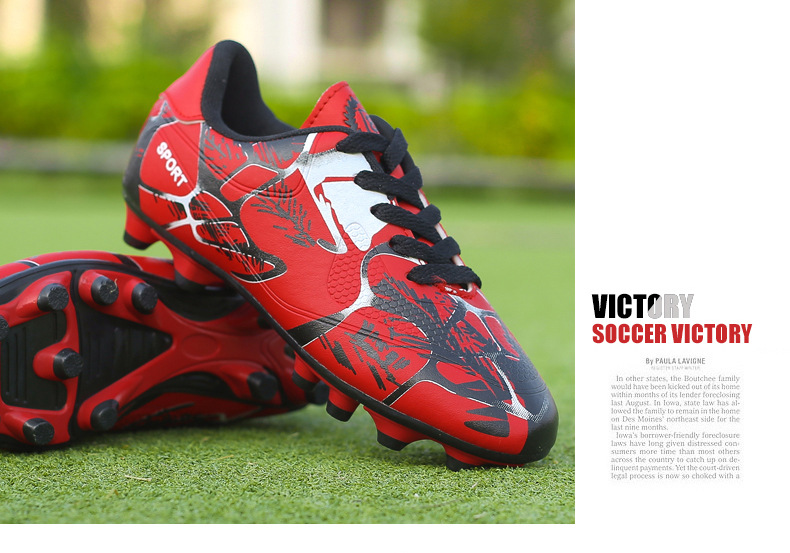 Football Shoes Adult Large Size Children's Lightweight Low-Top AG Spikes Men's Women's Artificial Grass Field Soccer Shoes