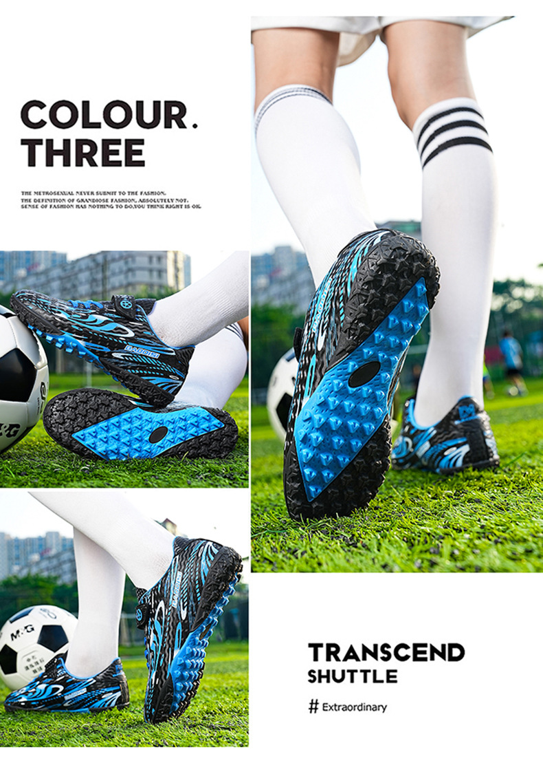 Velcro Football Shoes for Boys Girls Children Primary School Students Soccer Competition Training Sports Shoes Kids Shoes Boys' Shoes Athletic Outdoor Shoes