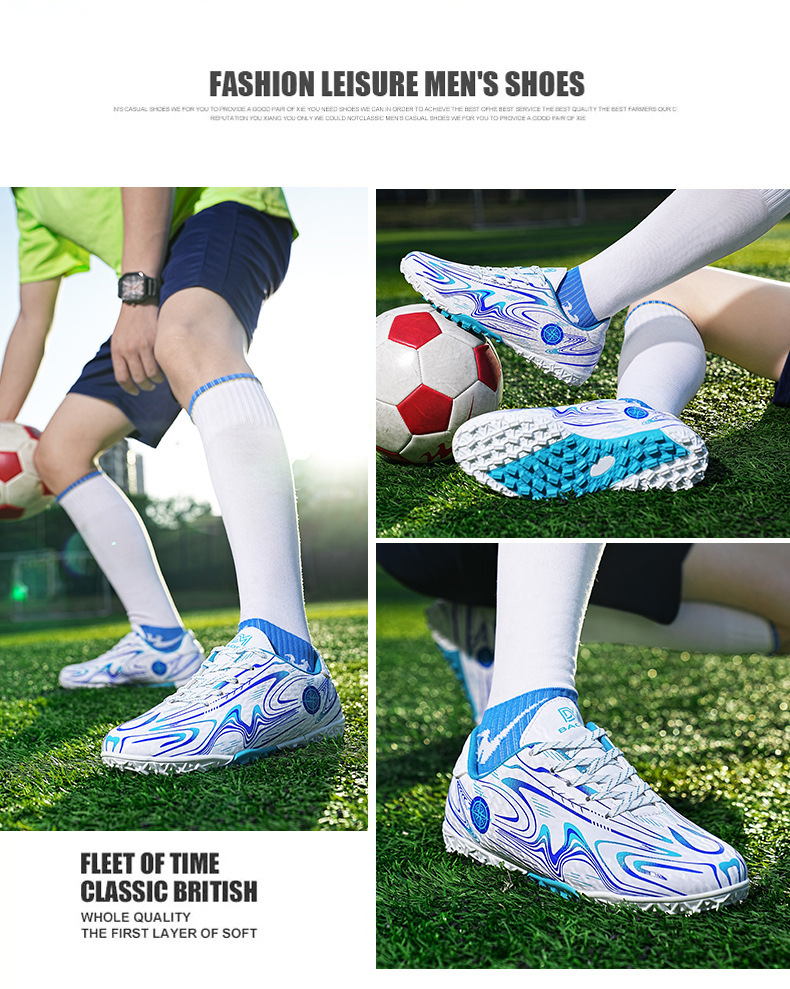 Soccer Shoe Football Large-Size Children's AG Football Shoes for Men Outdoor Training Shoes for Primary Secondary School Students Competition Shoes Kids Shoes Boys' Shoes Athletic