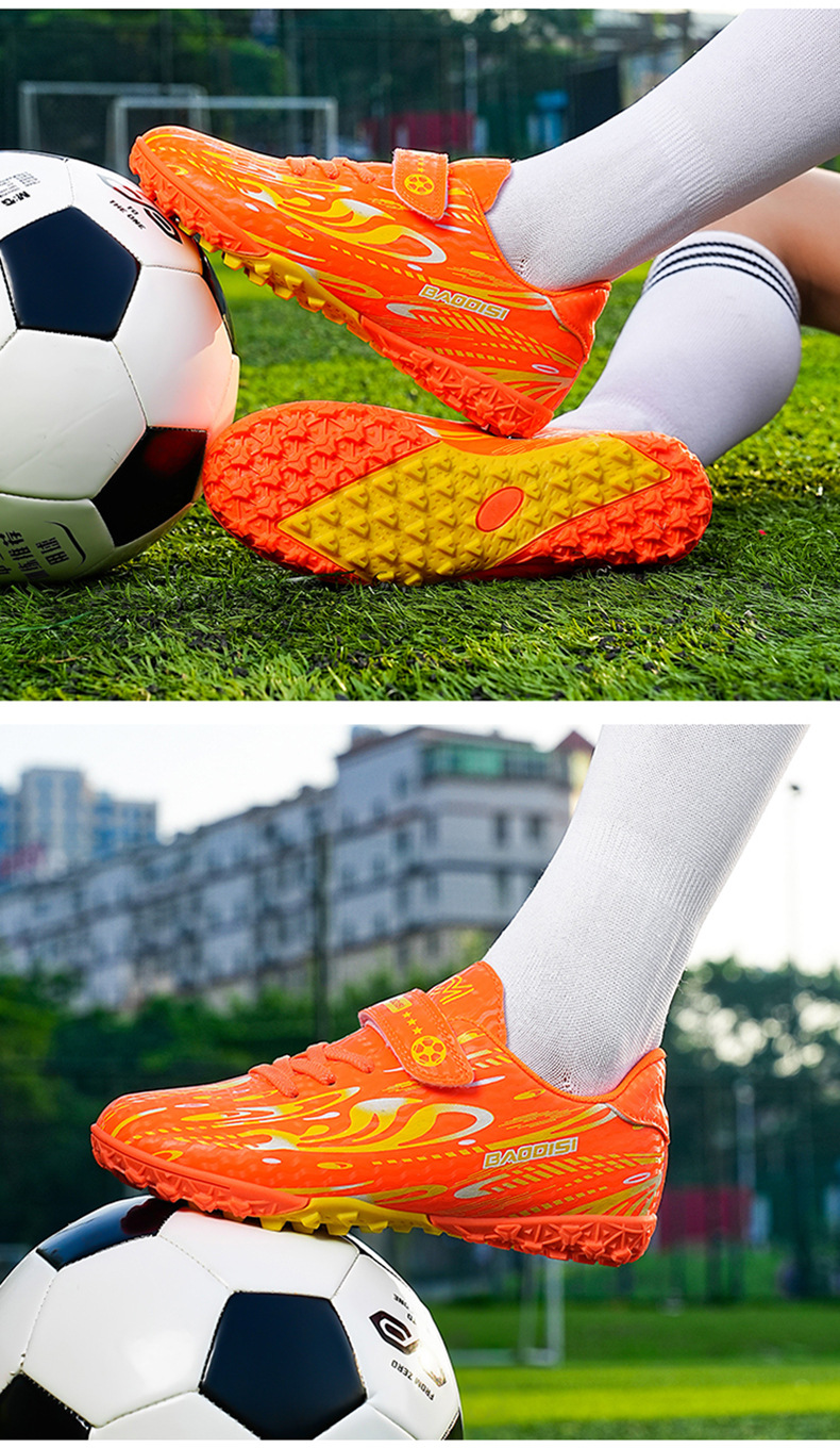 Velcro Football Shoes for Boys Girls Children Primary School Students Soccer Competition Training Sports Shoes Kids Shoes Boys' Shoes Athletic Outdoor Shoes