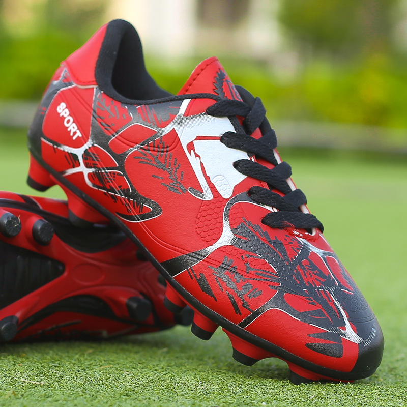 Football Shoes Adult Large Size Children's Lightweight Low-Top AG Spikes Men's Women's Artificial Grass Field Soccer Shoes