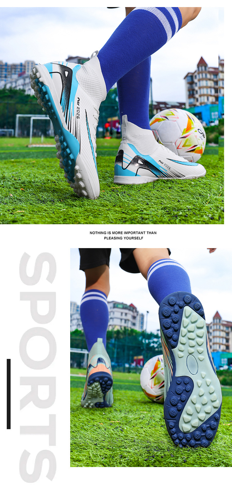 Soccer Shoe High-Top Football Shoes Training Shoes for Primary Secondary School Students Youth Sports