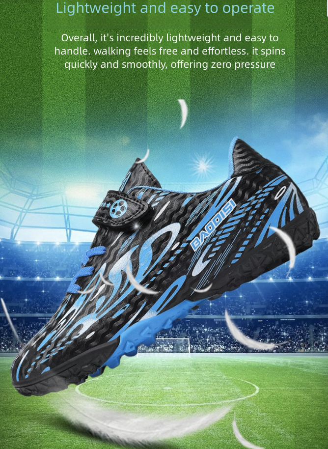 Velcro Football Shoes for Boys Girls Children Primary School Students Soccer Competition Training Sports Shoes Kids Shoes Boys' Shoes Athletic Outdoor Shoes