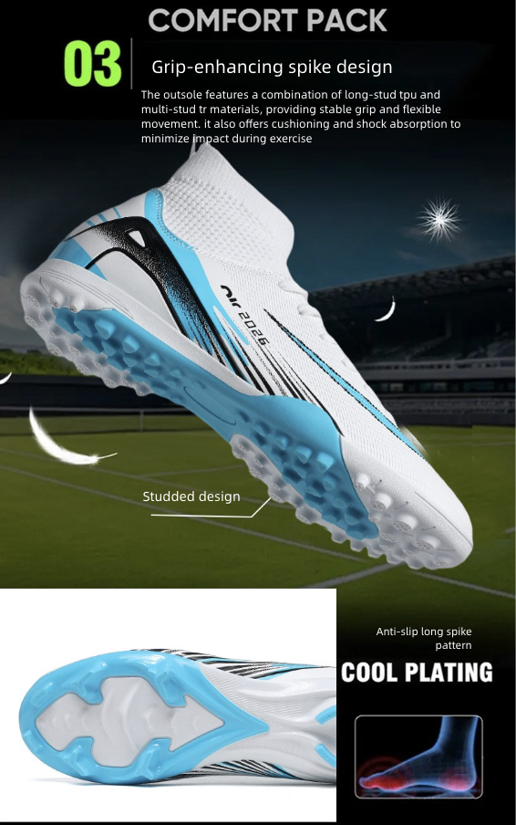 Soccer Shoe High-Top Football Shoes Training Shoes for Primary Secondary School Students Youth Sports