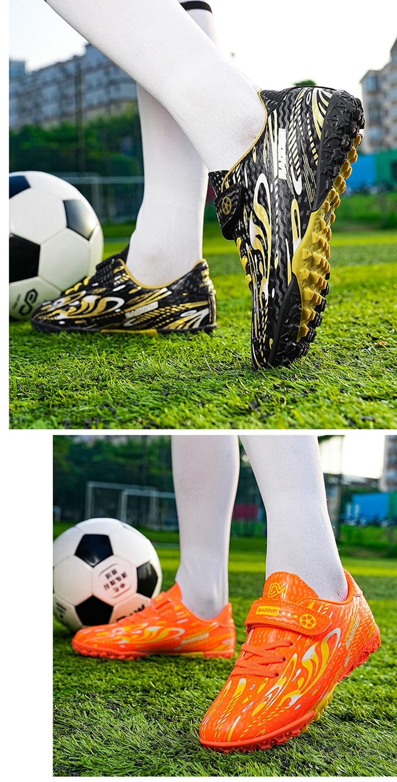 Velcro Football Shoes for Boys Girls Children Primary School Students Soccer Competition Training Sports Shoes Kids Shoes Boys' Shoes Athletic Outdoor Shoes