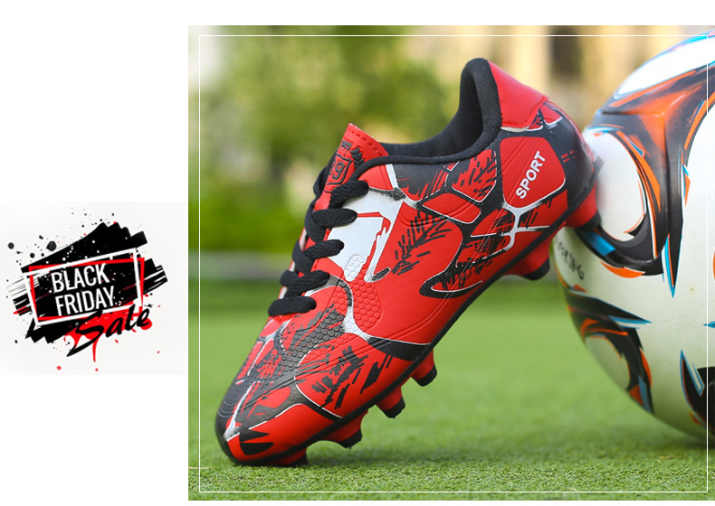 Football Shoes Adult Large Size Children's Lightweight Low-Top AG Spikes Men's Women's Artificial Grass Field Soccer Shoes