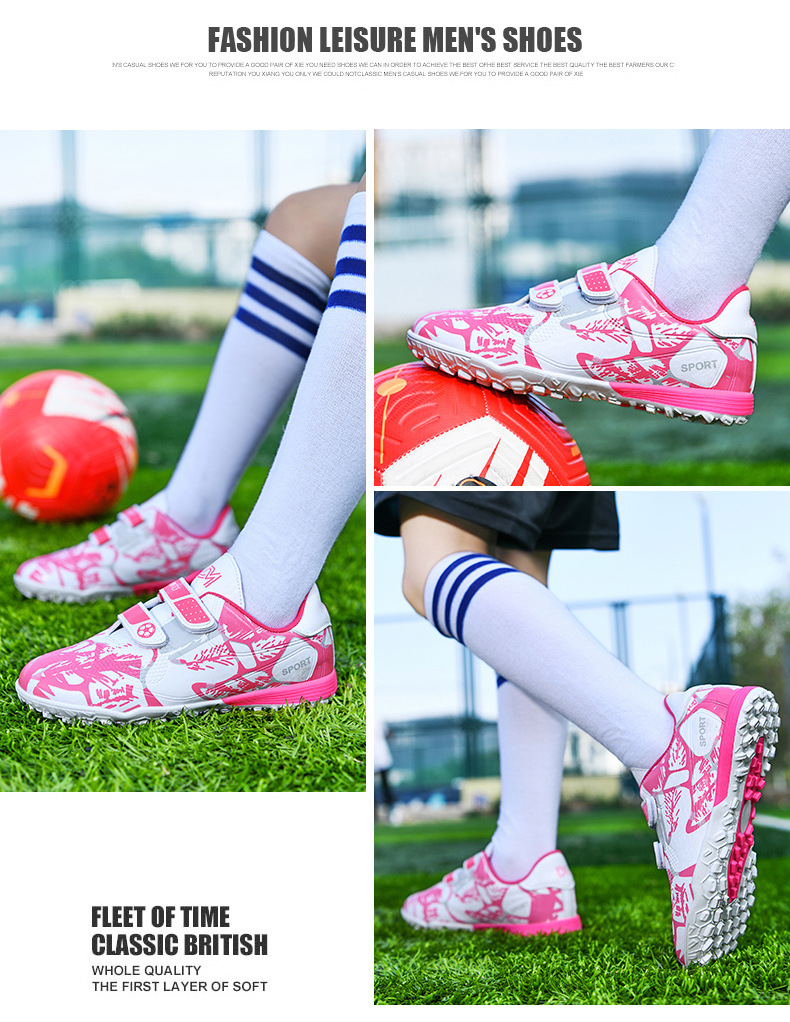 Soccer Shoe Football Low-Top Pink New Style Football Shoes Suitable for Competition Training Primary Secondary School StudentsBoys' Girls' Football Shoes Kids Shoes Boys' Shoes Athletic Outdoor