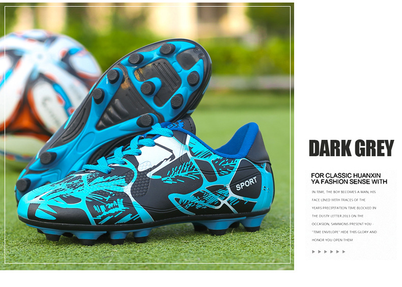 Football Shoes Adult Large Size Children's Lightweight Low-Top AG Spikes Men's Women's Artificial Grass Field Soccer Shoes