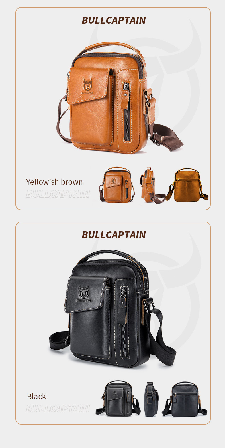Leather Shoulder Bag First-layer Cowhide Messenger Bag for Men Soft Genuine Leather Vertical Mobile Phone Bag Single Shoulder Bag