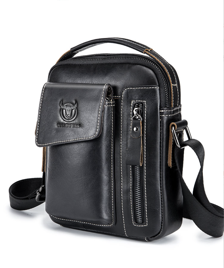 Leather Shoulder Bag First-layer Cowhide Messenger Bag for Men Soft Genuine Leather Vertical Mobile Phone Bag Single Shoulder Bag