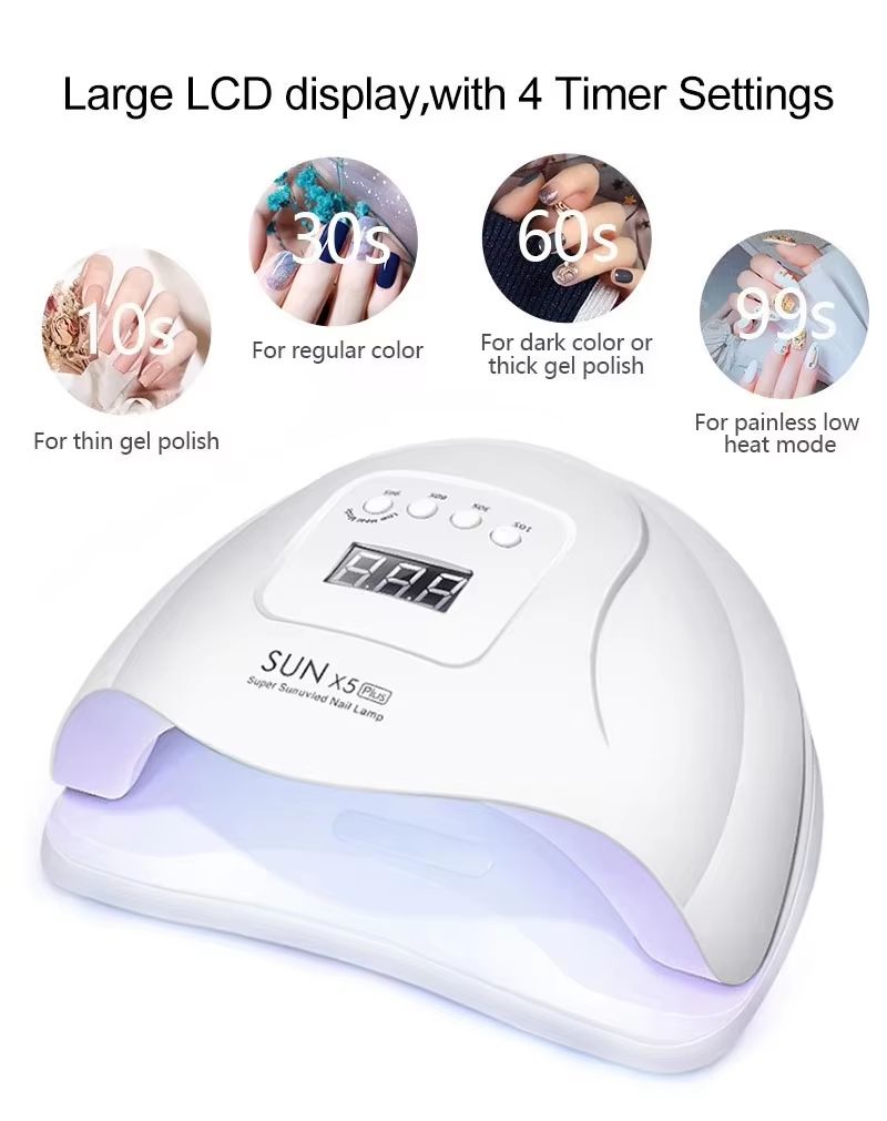 VEDO 180W UV LED Nail Lamp, Fast Curing Gel Polish Dryer with Auto Sensor, 48 LEDs Professional Manicure Light for Home Salon, White/Pink