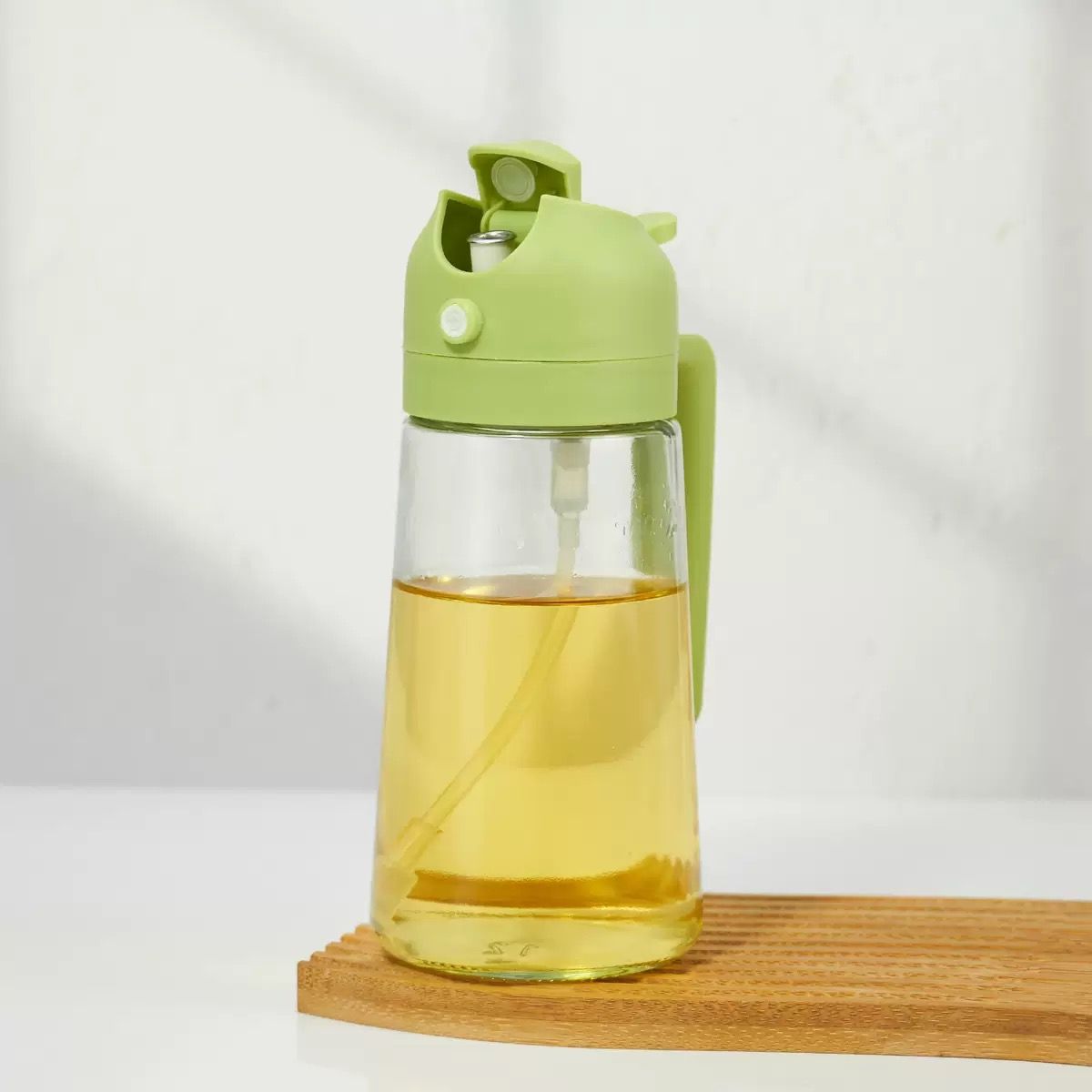 VEDO 2-in-1 Spray & Pour Oil Bottle, 470ml Glass Oil Dispenser for Cooking, Air Fryer, BBQ, Salad, Precise Oil Control Kitchen Tool