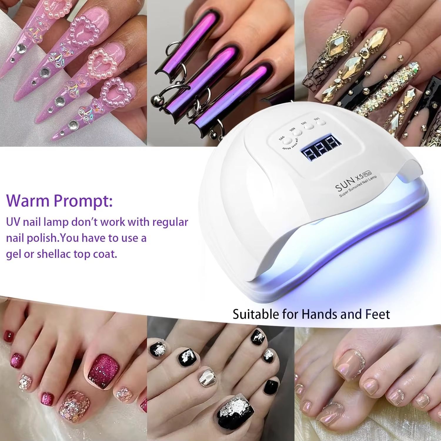 VEDO 180W UV LED Nail Lamp, Fast Curing Gel Polish Dryer with Auto Sensor, 48 LEDs Professional Manicure Light for Home Salon, White/Pink