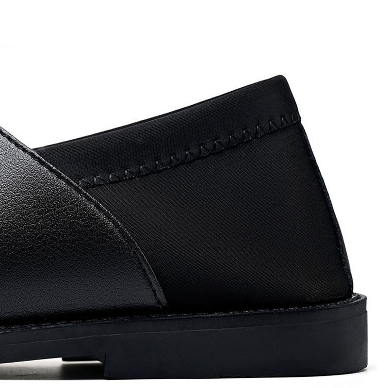 SXCHEN Men's Fashion Sandal Shoes – Black With Minimalist Cut-Out Detail, Durable Stitching, Suitable For Urban Outings & Relaxed Summer Outfits, All Sizes Available