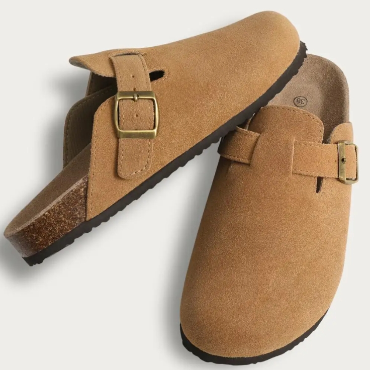 SXCHEN Women's Comfortable Wooden Clogs – Tan With Soft Padded Insole, Non-Slip Traction Sole, Ideal For Lounging, Shopping & All-Day Wear, All Sizes Available