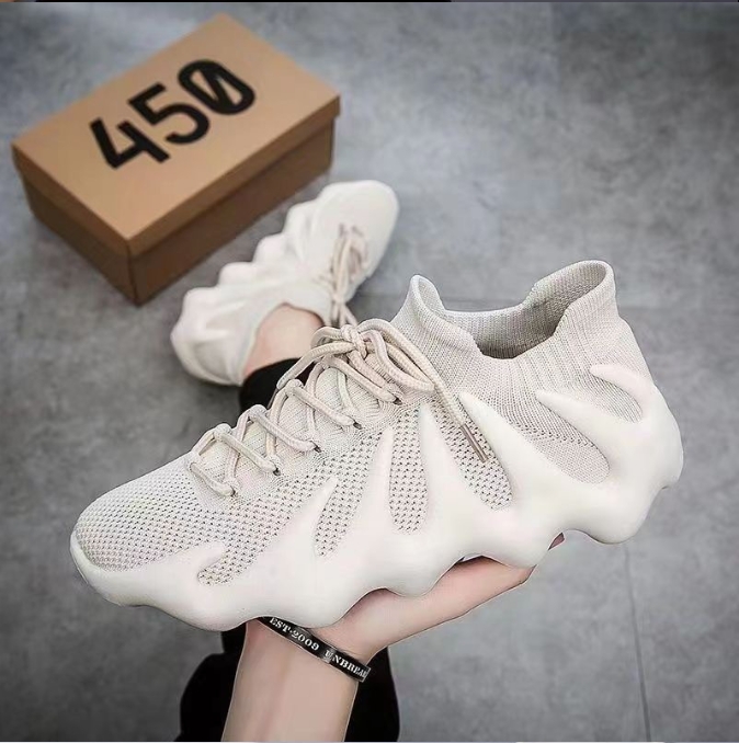 SXCHEN Men's  Breathable Sneaker Shoes – Beige Knit Mesh Upper, Durable Stitching, Lightweight Construction, Suitable For Light Sports & Trendy Street Style, All Sizes Available