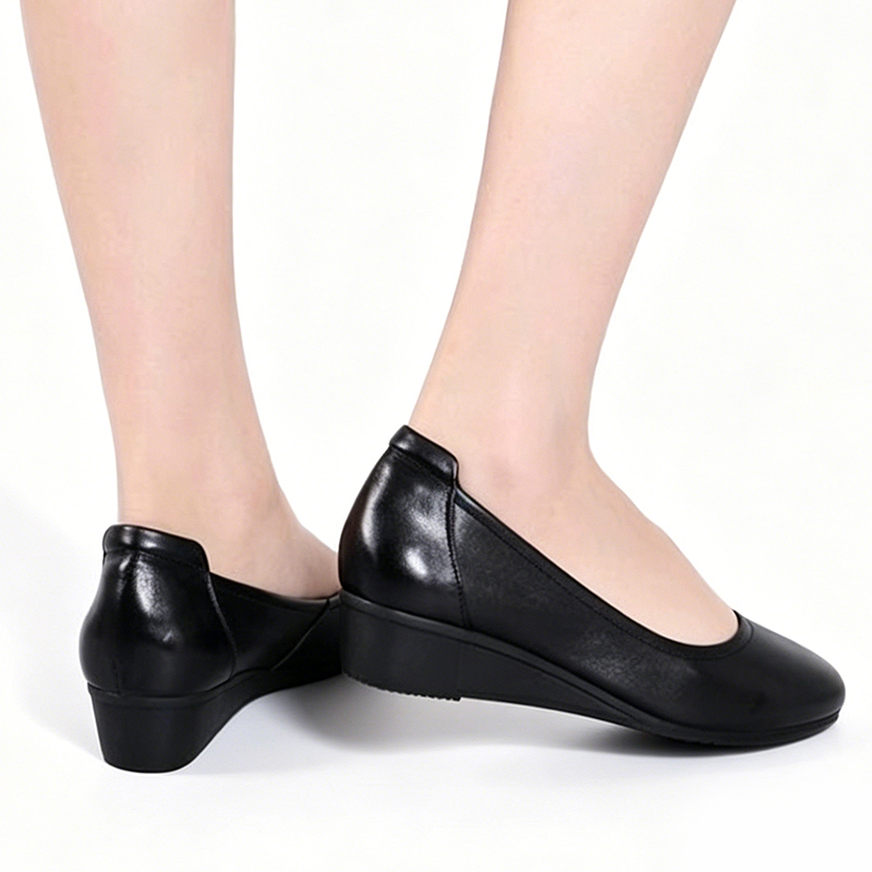 SXCHEN Ladies Shoes Wedge Heels Ballet & Dance Women's Leather Shoes Soft Leather Comfortable Soft Kitchen Work Flat Shoes Mom Shoes Student Fashion Girl Gift Travel Latest Shoes Office Wedding