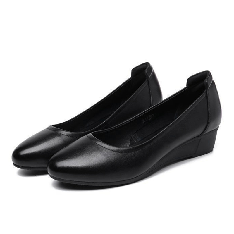 SXCHEN Ladies Shoes Wedge Heels Ballet & Dance Women's Leather Shoes Soft Leather Comfortable Soft Kitchen Work Flat Shoes Mom Shoes Student Fashion Girl Gift Travel Latest Shoes Office Wedding