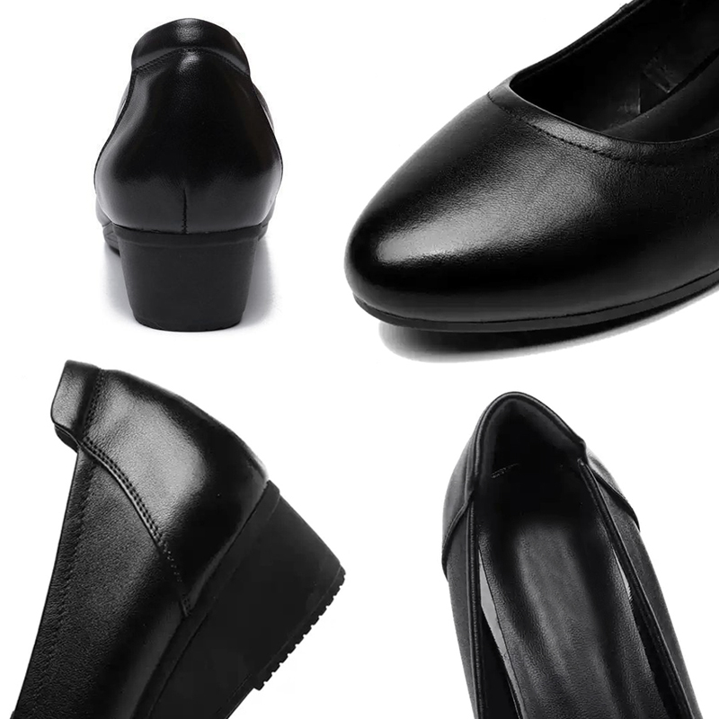 SXCHEN Ladies Shoes Wedge Heels Ballet & Dance Women's Leather Shoes Soft Leather Comfortable Soft Kitchen Work Flat Shoes Mom Shoes Student Fashion Girl Gift Travel Latest Shoes Office Wedding
