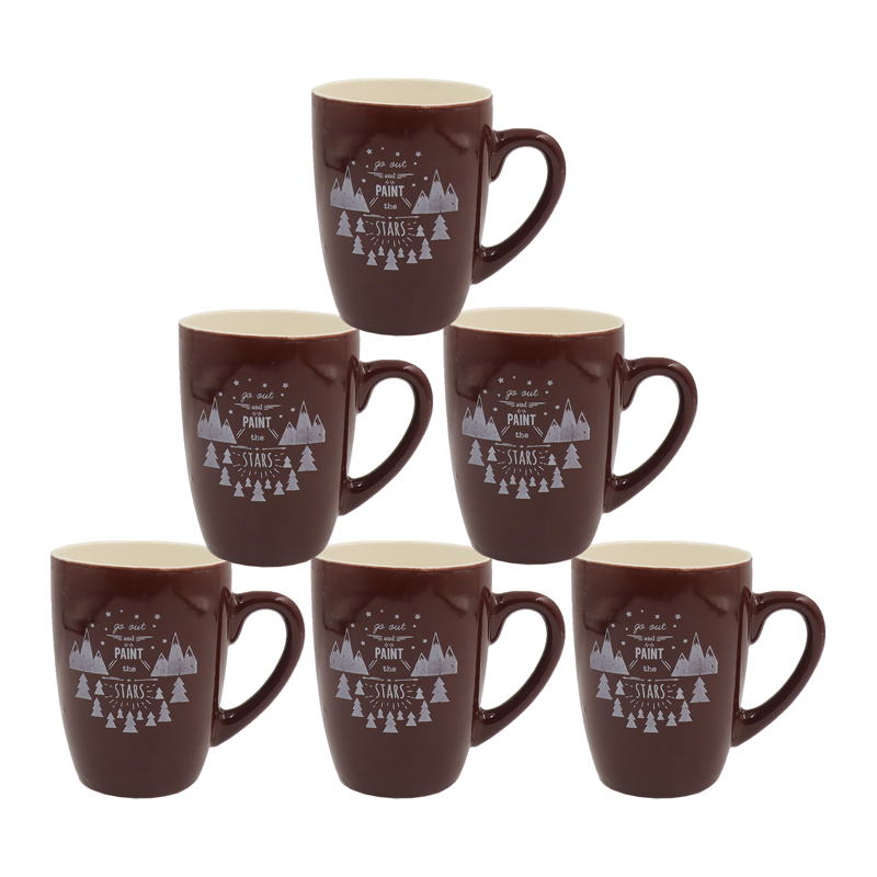 Niceone Set of 6pcs  250ML High Quality Porcelain Tea Milk Coffee Ceramic Cups (BYD-CUP-4390 MILK CUP)