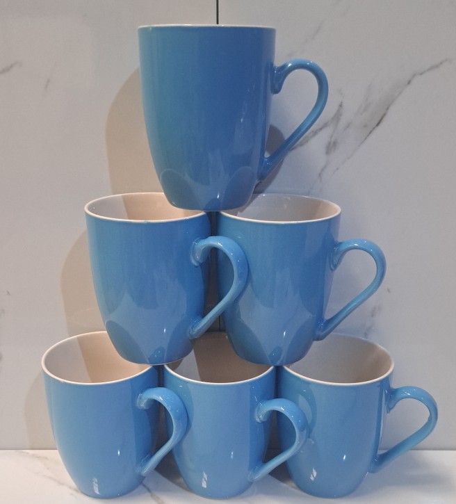 Niceone Set of 6pcs  370ML High Quality  Big Porcelain Tea Milk Coffee Ceramic Cups (BYD-CUP-4348 MILK CUP)