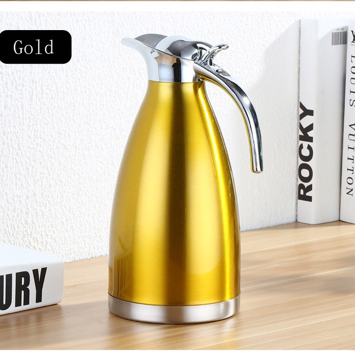 Nice One 1PC 2.0L Silver Stainless Steel Vacuum Jug Coffee Pot Vacuum flask  thermos Flask Thermos water bottle hot water bottle(VFS-023-2.00L ).