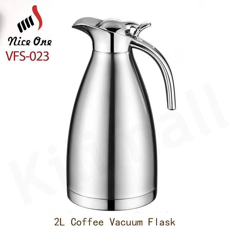 Nice One 1PC 2.0L Silver Stainless Steel Vacuum Jug Coffee Pot Vacuum flask  thermos Flask Thermos water bottle hot water bottle(VFS-023-2.00L ).