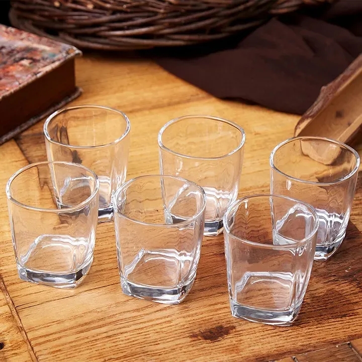 6PCS/Set 255ML  Drinking Glass Sets, Durable Drinking Cups, Lead-Free Water Cup Set, Drinkware Kitchen Glasses for Cocktail, Iced Coffee, Beer, Tea, Wine, Whiskey, Water ( 309C)
