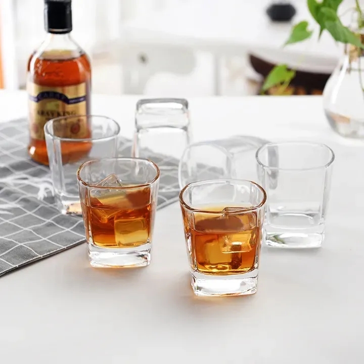6PCS/Set 255ML  Drinking Glass Sets, Durable Drinking Cups, Lead-Free Water Cup Set, Drinkware Kitchen Glasses for Cocktail, Iced Coffee, Beer, Tea, Wine, Whiskey, Water ( 309C)