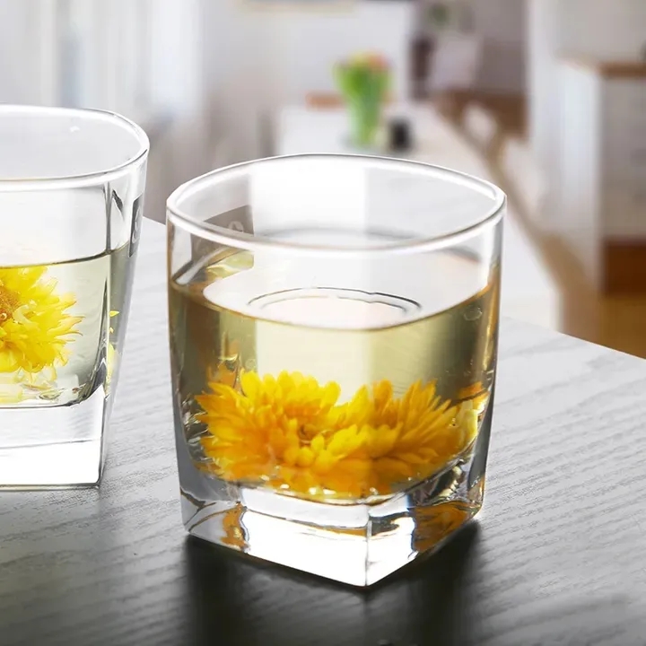 6PCS/Set 255ML  Drinking Glass Sets, Durable Drinking Cups, Lead-Free Water Cup Set, Drinkware Kitchen Glasses for Cocktail, Iced Coffee, Beer, Tea, Wine, Whiskey, Water ( 309C)