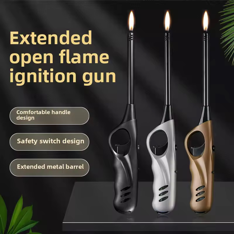 1pc Butane Gas Lighter, Extended Flame Kitchen Stove, Candle, Barbecue Igniter, Cigarette Accessories, Small Tool