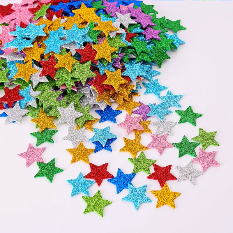 Glitter Star Stickers Foam Stars Wall Decals Hair Accessories DIY Craft Stickers for Kids Kindergarten Decor