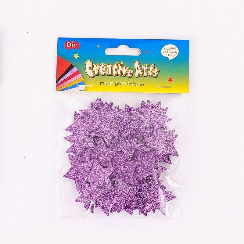 Glitter Star Stickers Foam Stars Wall Decals Hair Accessories DIY Craft Stickers for Kids Kindergarten Decor