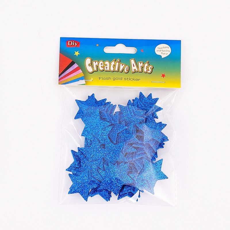 Glitter Star Stickers Foam Stars Wall Decals Hair Accessories DIY Craft Stickers for Kids Kindergarten Decor