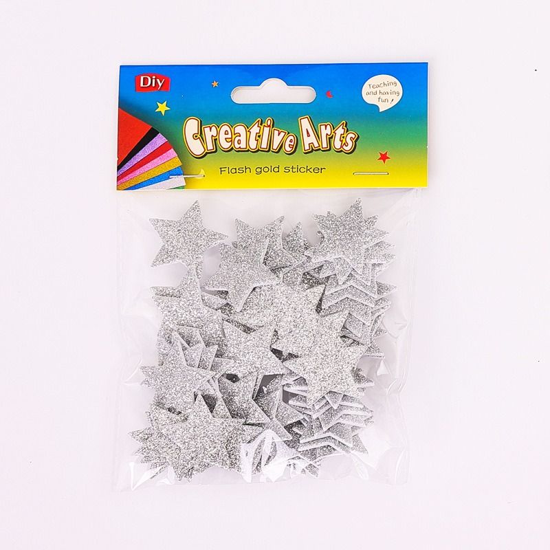 Glitter Star Stickers Foam Stars Wall Decals Hair Accessories DIY Craft Stickers for Kids Kindergarten Decor