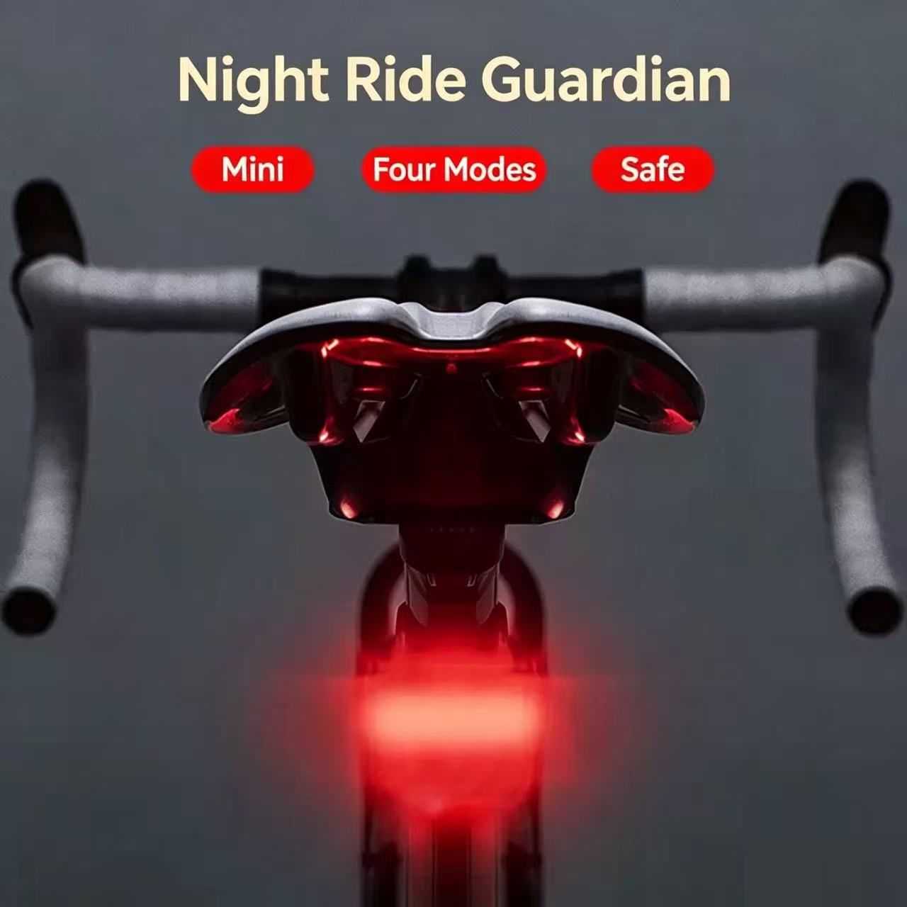USB Rechargeable Bike Light Set Front and Rear Super Bright LED Bicycle Lights Waterproof Safety Warning Light for Night Cycling