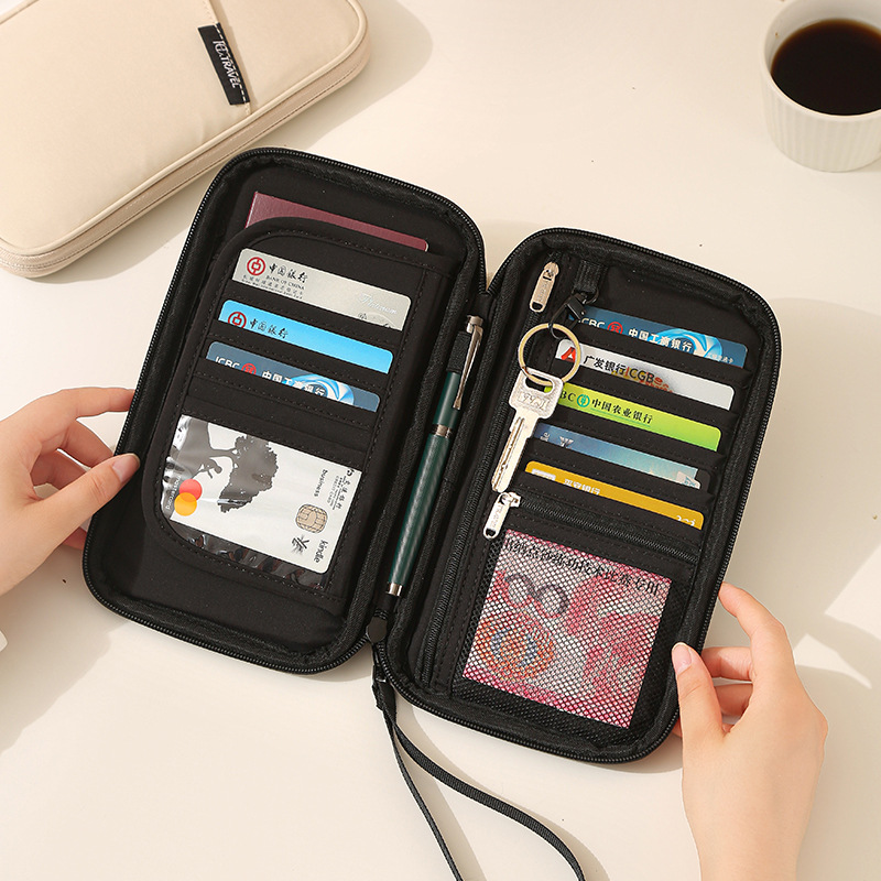 new model card holder ID card portable passport holder travel portable large capacity storage bag waterproof Ticket clip document holder