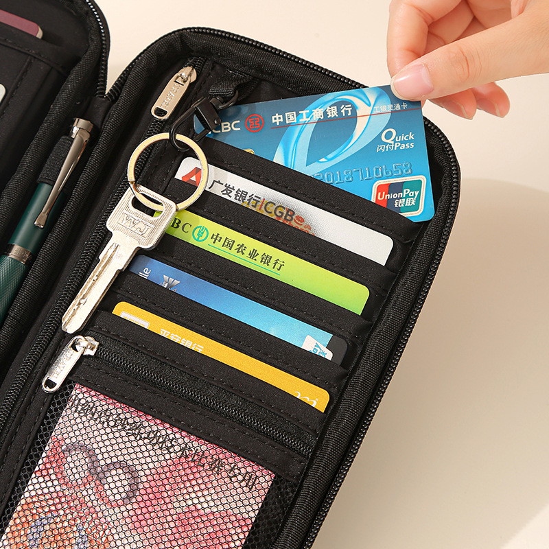 new model card holder ID card portable passport holder travel portable large capacity storage bag waterproof Ticket clip document holder