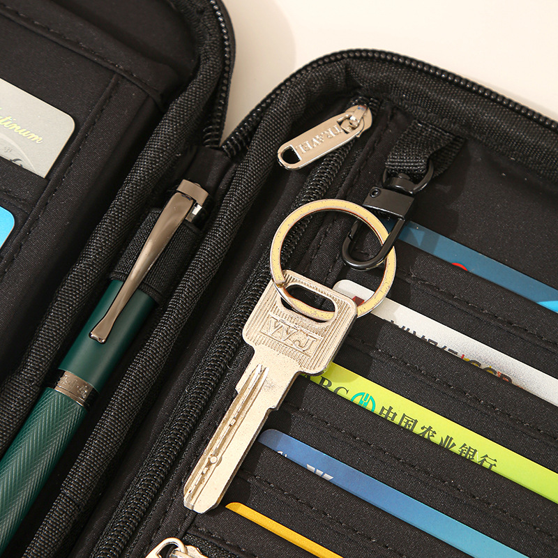 new model card holder ID card portable passport holder travel portable large capacity storage bag waterproof Ticket clip document holder