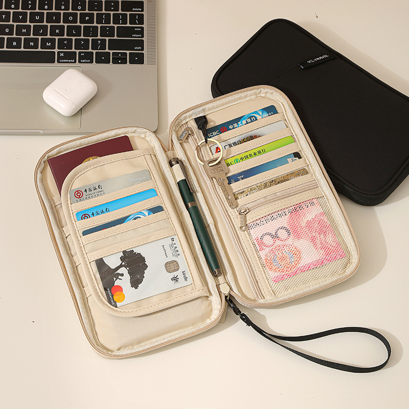 new model card holder ID card portable passport holder travel portable large capacity storage bag waterproof Ticket clip document holder